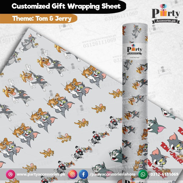 Gift wrapping sheets for Tom and Jerry birthday party