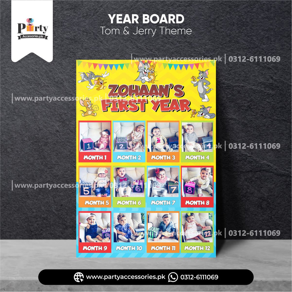 tom and jerry birthday party customized year board