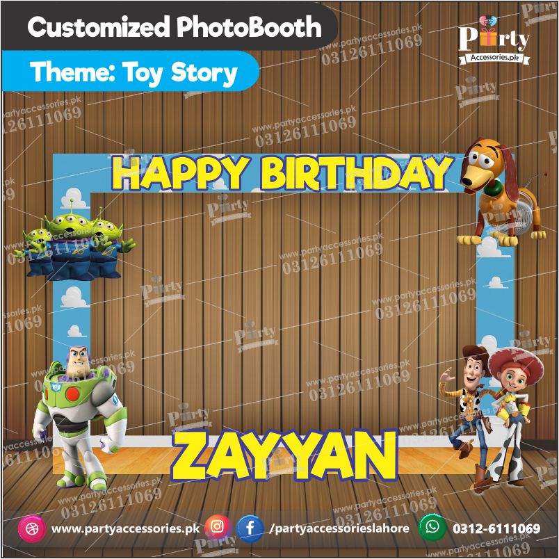 Customized Photo Booth / selfie frame for Toy Story theme party