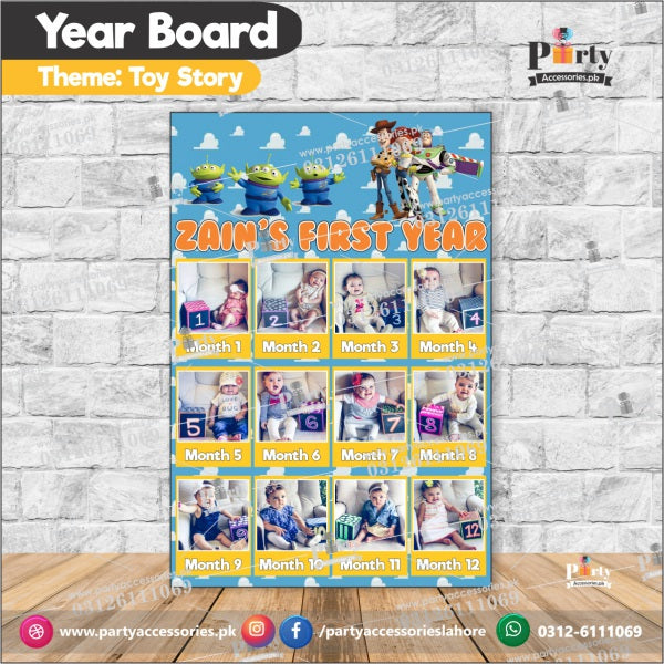 Customized Month wise year Picture board in Toy Story theme (year board)