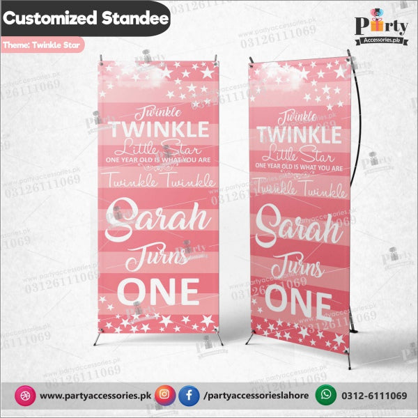 Customized Twinkle Star Girl Theme Welcome Standee