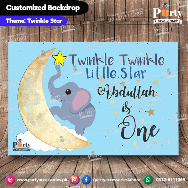 Twinkle star boy theme customized backdrop 