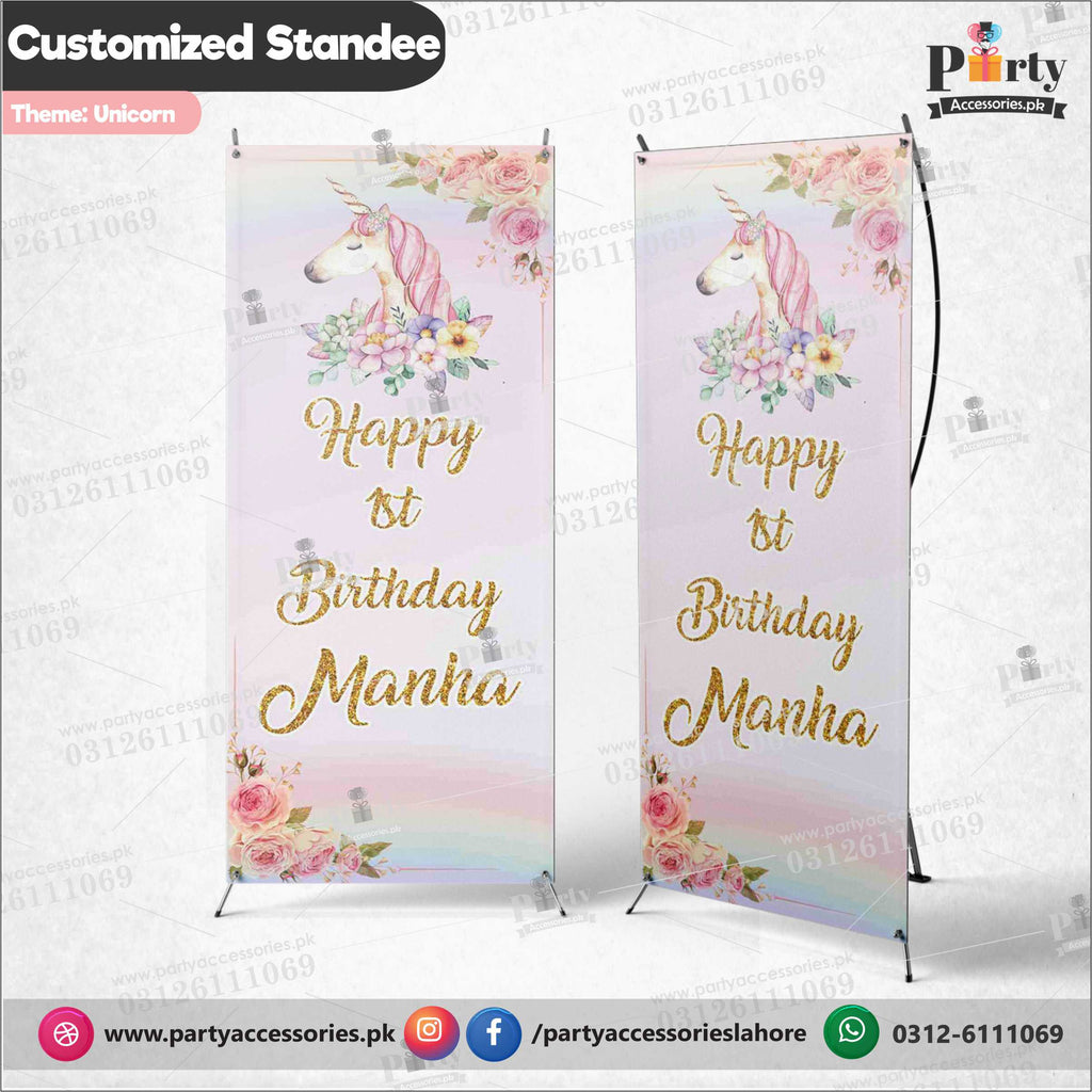 Customized Welcome Standee for Unicorn theme party