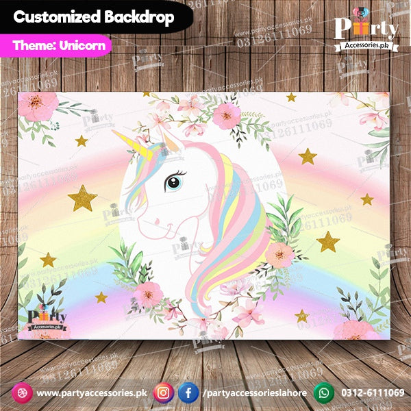Customized UNICORN Theme Birthday Party Backdrop