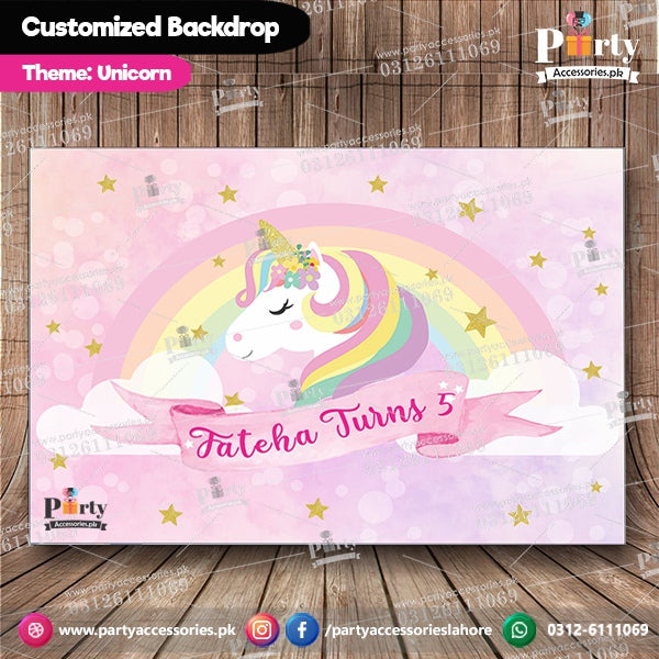 Customized UNICORN Theme Birthday Party Backdrop