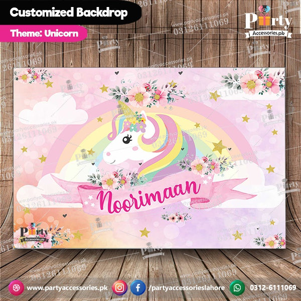 Customized UNICORN Theme Birthday Party Backdrop