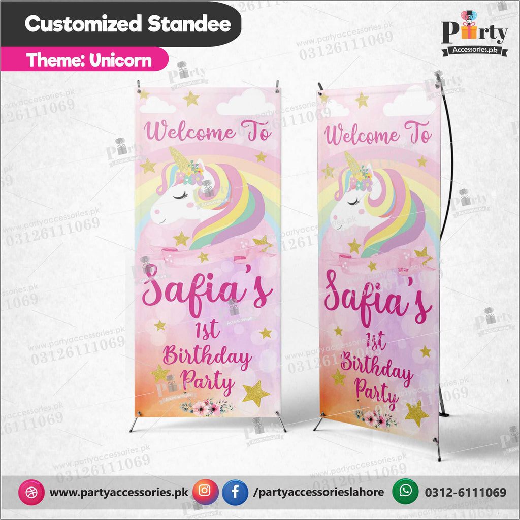 Customized Welcome Standee for Unicorn theme party