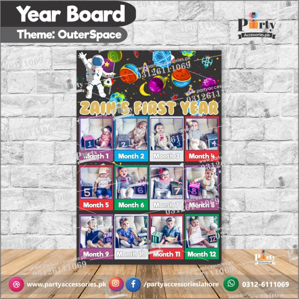 Customized Month wise year Picture board in Outer Space theme (year board)
